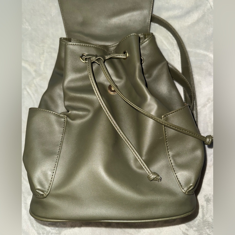 Olive Green Tassel Backpack - Picture 7 of 9